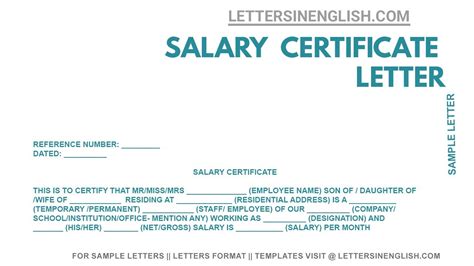 Salary Certificate Letter Sample How To Write Salary Certificate