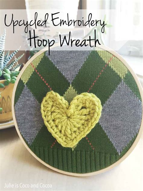 Upcycled Embroidery Hoop Wreath Julie Measures