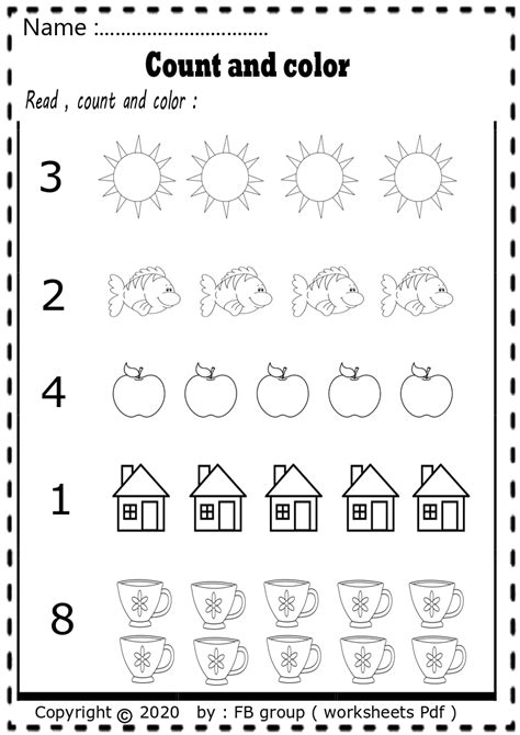 Count And Color Worksheet