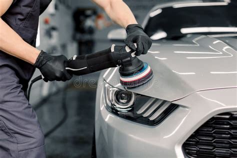 Car Detailing And Polishing Concept Hands Of Professional Car Service