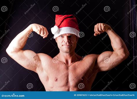 Muscular Santa Claus Stock Image Image Of Attractive 35987623