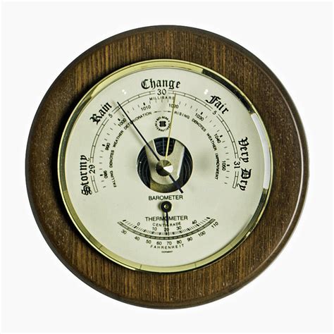 It uses liquid mercury to predict the weather by tracking atmospheric pressure changes resulting from the movement of warm and cold weather systems. WEATHER INSTRUMENTS - "PORTSMOUTH" BAROMETER W ...