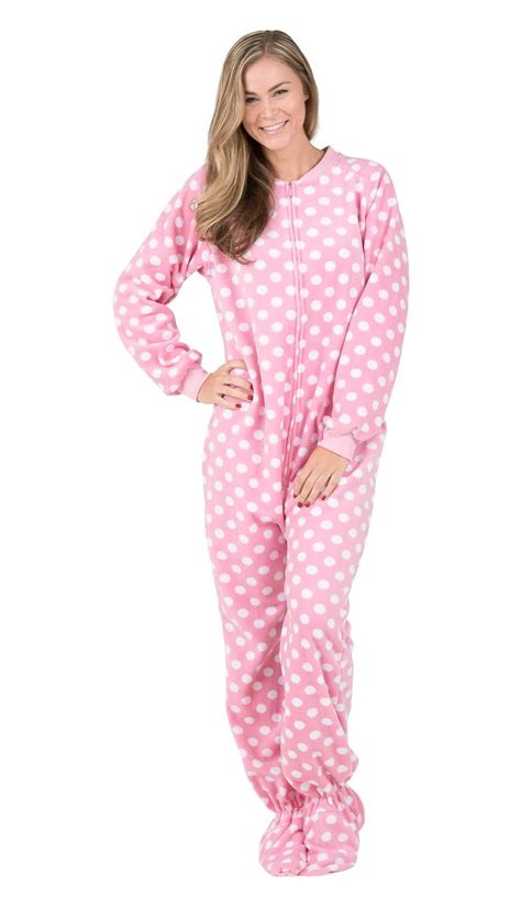 Footed Pajamas Footed Pajamas Pretty In Polka Adult Fleece