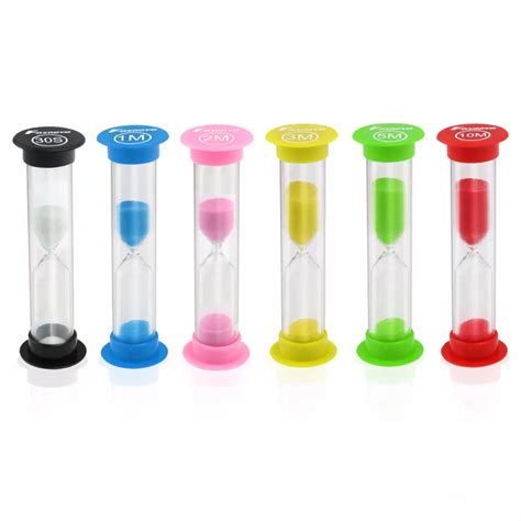5pcs Different Time Colorful Sand Glass Hourglass Sand Timer Clock