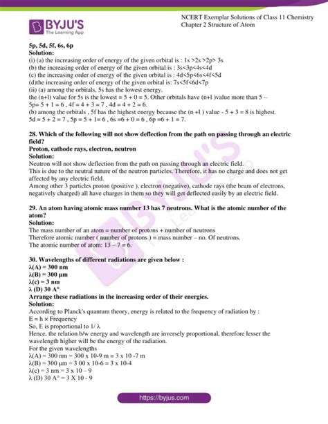 Ncert Exemplar Class 11 Chemistry Solutions Chapter 2 Structure Of Atom