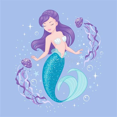 Purple Mermaid Stock Illustrations 5050 Purple Mermaid Stock