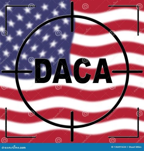 Daca Kids Dreamer Legislation Flag For Us Immigration 2d Illustration
