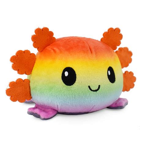 buy teeturtle the original reversible axolotl plushie gray rainbow cute sensory fidget