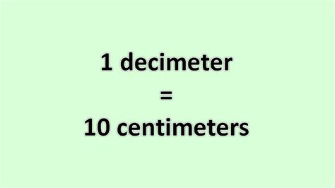 4 Decimeters Are Equal To How Many Centimeters
