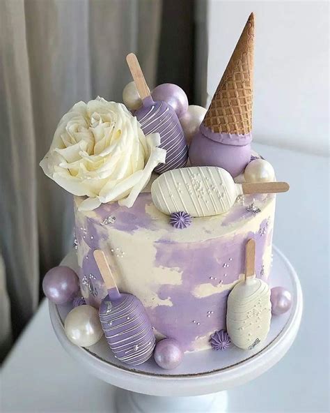 49 Cute Cake Ideas For Your Next Celebration Lavender Cake White Icing