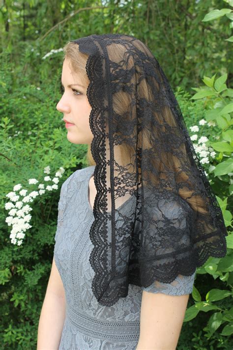 Evintage Veils~ Traditional Black Floral Lace Vintage Inspired Lace