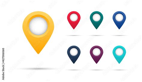 Set Of Colorful Map Pointer Map Pins Markers Location Icons For Map