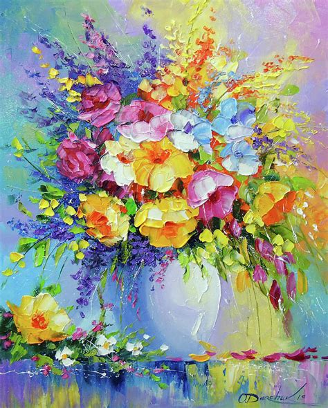Bouquet Of Summer Flowers Painting By Olha Darchuk Fine Art America