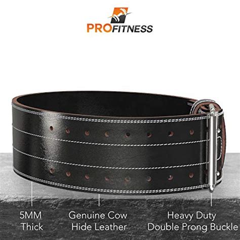 Profitness Weightlifting Belt 4 Inches Wide Genuine Leather Lifting