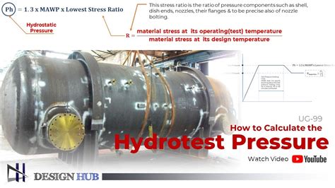 How To Calculate Hydrotest Pressure As Per Asme Ug 99 Youtube