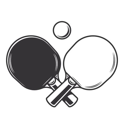 Silueta De Tenis De Mesa Logotipos O Iconos De Arte De Línea Del Club De Ping Pong Ilustración