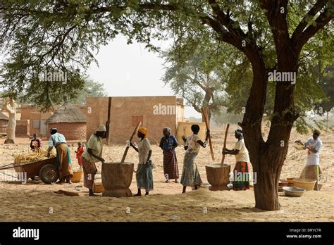 Burkina Faso Kaya Village Korsimoro Women Pound Millet The Sahel