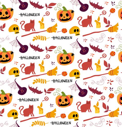 Cute Halloween Pattern Seamless For Background 475118 Vector Art At