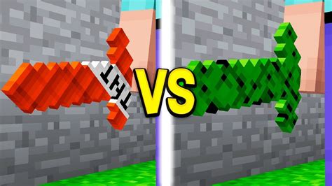 Tnt Sword Vs Cactus Sword In Minecraft Youtube