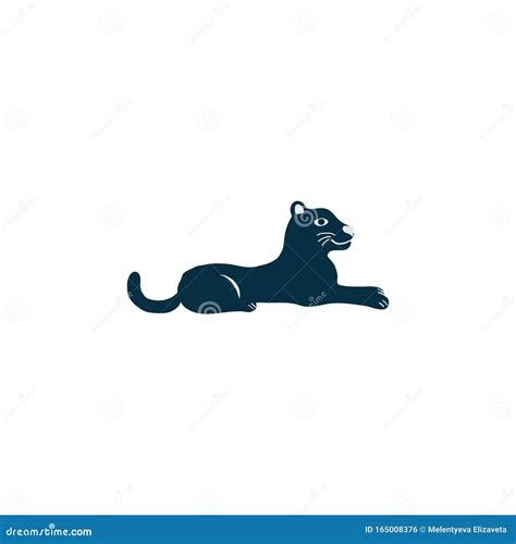 Wild Animal Cartoon Character Design Panther Cute Flat Vector