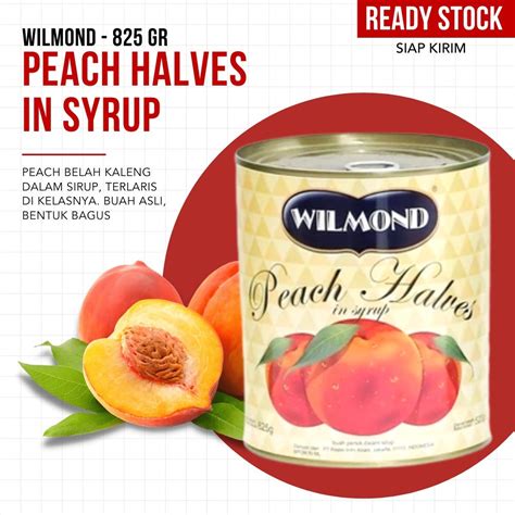Jual WILMOND Peach Halves In Syrup Buah Peach Kaleng 825 Gr