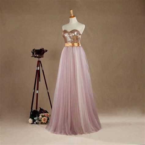 2016 Light Purple Tulle Bridesmaid Dress Long Puffy
