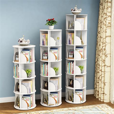 Louis Fashion Creative Rotating Bookshelf 360 Degree Bookcase Modern