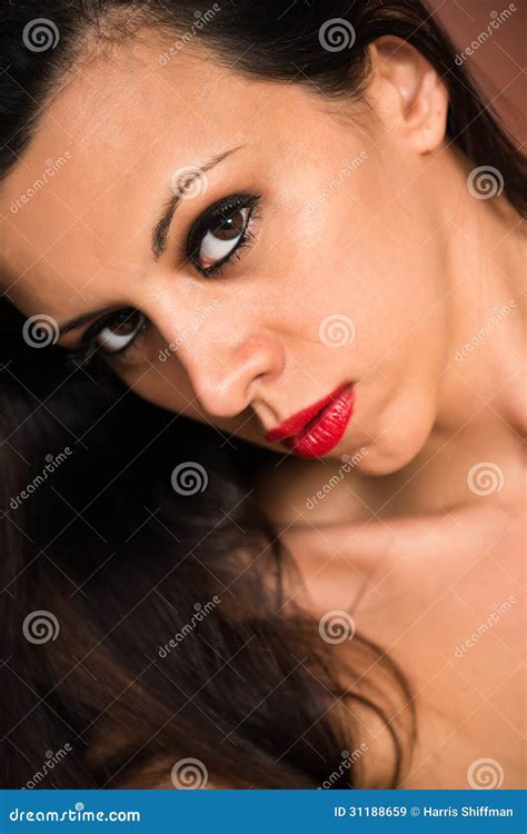 Brunette Stock Image Image Of Woman Female Closeup