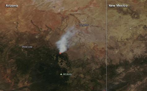 Arizonas Whiting Knoll Fire Seen By Nasa Noaa Satellite