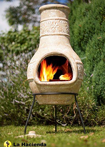 Clay Chimenea Chiminea Terracotta Star Flower Patio Heaters 85cm