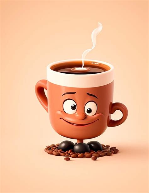 Premium Ai Image Cute Happy Coffee Cup Cartoon Vector Icon