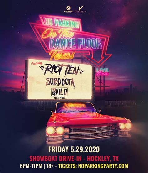 Nice and big dance floor. No Parking on the Dance Floor Houston at The Showboat Drive-In