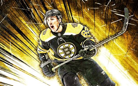 Download Wallpapers 4k Brad Marchand Grunge Art Nhl Boston Bruins