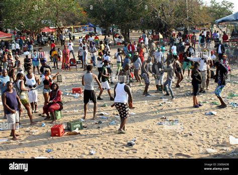 People Are Seen Dancing At A Music Festival At Senga Bay Salima On