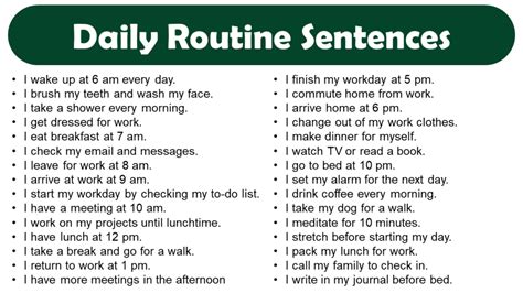 Daily Routine Sentences In English GrammarVocab