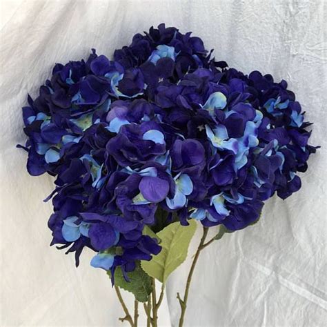 navy blue hydrangea artificial wedding flower arrangement tall etsy