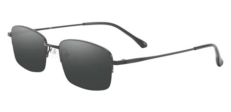 Lima Rectangle Prescription Sunglasses Black Frame With Gray Lenses