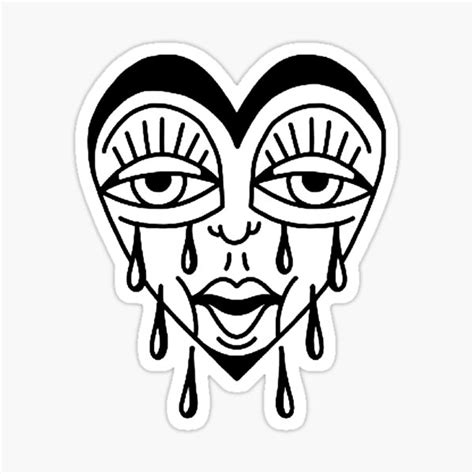 Crying Heart Sticker For Sale By Tuniga Redbubble