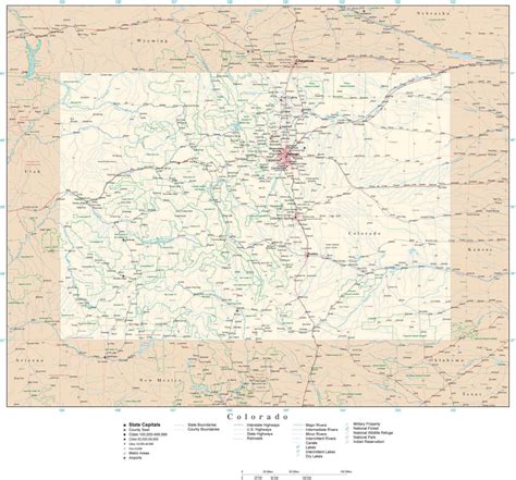 Colorado Detailed Map In Adobe Illustrator Vector Format Detailed