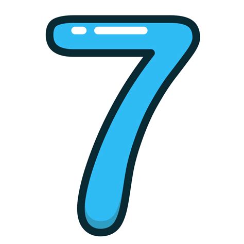 Blue Number Numbers Seven Icon Free Download