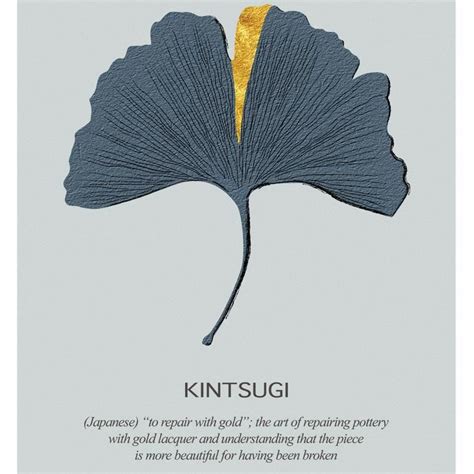 Ginkgo Leaf Kintsugi Poster Kintsugi Print Kinstukuroi Art Japanese