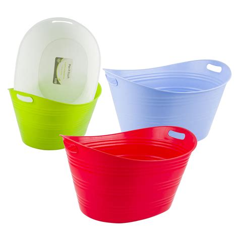 Wholesale Plastic Oval Ice Bucket 30 L 4 Assortments White Lavender