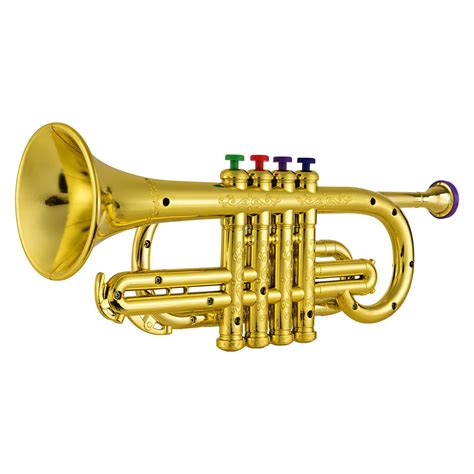Anself Trumpet Kids Musical Wind Instruments Abs Metallic Gold Trumpet