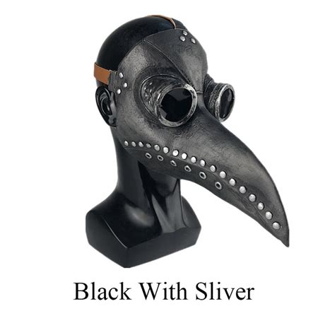 Black Plague Doctor Rubber Mask Halloween