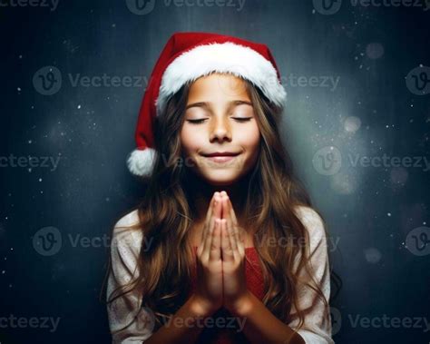 A Santa Claus Clad Girl Holding Up Their Hands For Christmas Santa