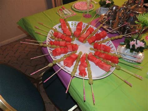 Tequila Soaked Watermelon And Moscato Soaked Grapes On Sparkly Skewers