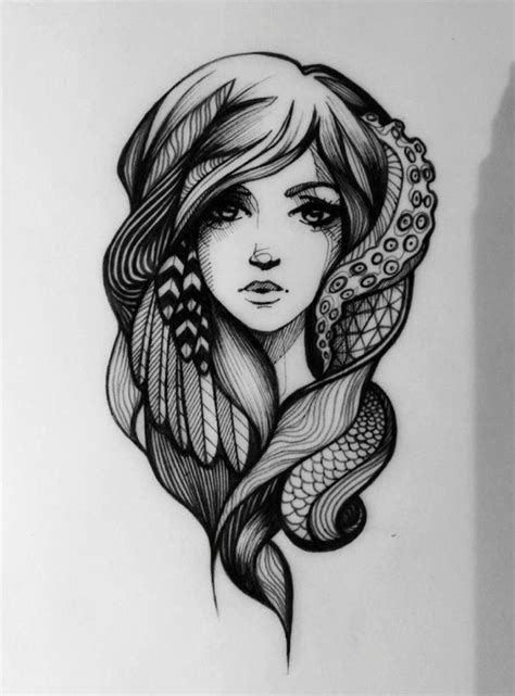 20 Best Sketches Of Women Tattoo Designs Images On