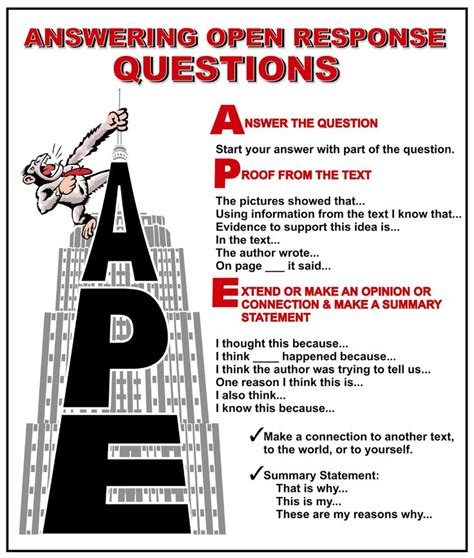 Even if you ask a yes or no question, you can turn it into an open ended question by getting them to further explain the yes or no answer. A-P-E: Responding to Open-ended Questions | Reading skills ...