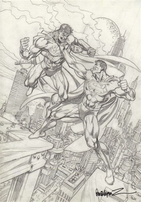 Superman Vs Bizarro Pencils By Jose Luis Garcia Lopez Comic Book Art