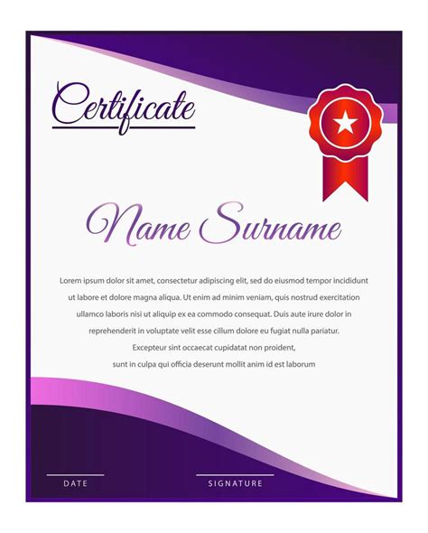 Elegant Purple Gradient Certificate Template 1179003 Vector Art At Vecteezy